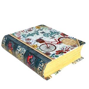 “Enjoy the Ride” Bicycle Book Box with Green Tea Verbena 4 oz Luxurious Soap Bar
